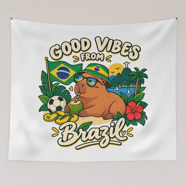 Item preview, Good Vibes From Brazil – Cute Capybara Tropical Summer Design designed and sold by JrNergal.