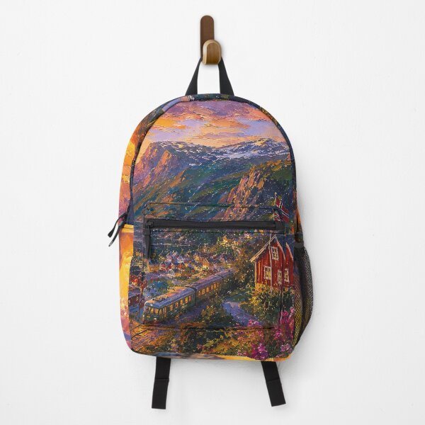Item preview, Flåm, Norway – a painting of a summer night in this beautiful Scandinavian place. designed and sold by GalleryKauffeld.