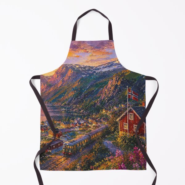 Item preview,  Flåm, Norway – a painting of a summer night in this beautiful Scandinavian place. designed and sold by GalleryKauffeld.