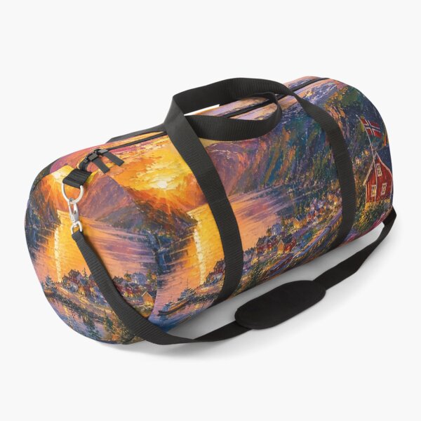 Item preview, Flåm, Norway – a painting of a summer night in this beautiful Scandinavian place. designed and sold by GalleryKauffeld.