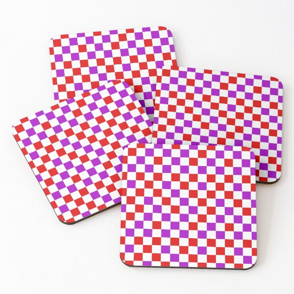 Item preview, Purple And Red Checkered Design White  designed and sold by PatternTitan.