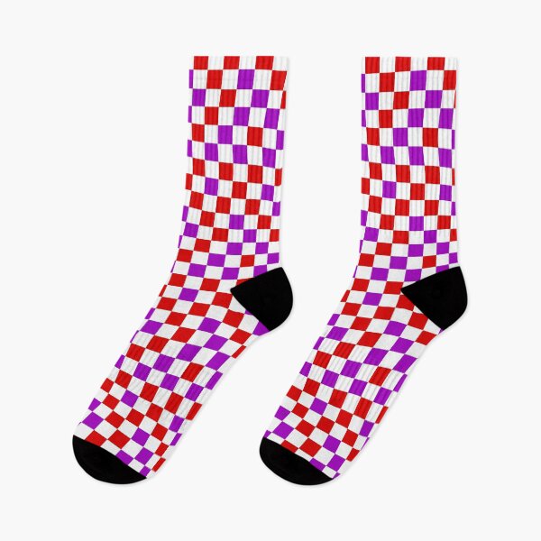 Item preview, Purple And Red Checkered Design White  designed and sold by PatternTitan.