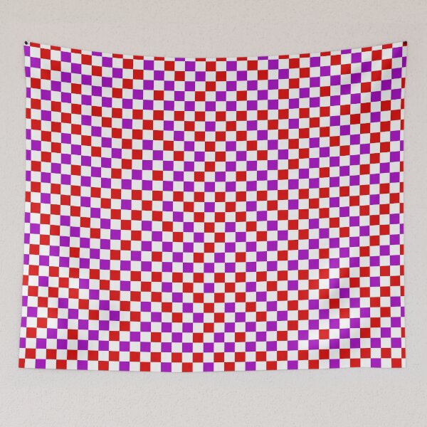 Item preview, Purple And Red Checkered Design White  designed and sold by PatternTitan.