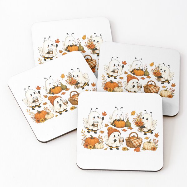 Item preview, Boo Bees Fall Ghost Halloween Autumn Coffee Tee Pumpkin Patch Cozy Season Fall October  designed and sold by LandFinStudio.