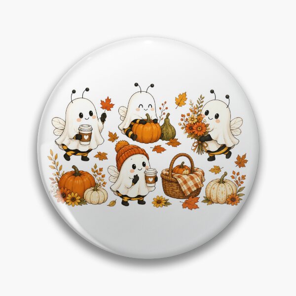 Item preview, Boo Bees Fall Ghost Halloween Autumn Coffee Tee Pumpkin Patch Cozy Season Fall October  designed and sold by LandFinStudio.