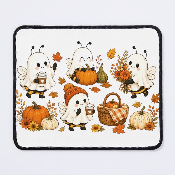 Item preview, Boo Bees Fall Ghost Halloween Autumn Coffee Tee Pumpkin Patch Cozy Season Fall October designed and sold by LandFinStudio.