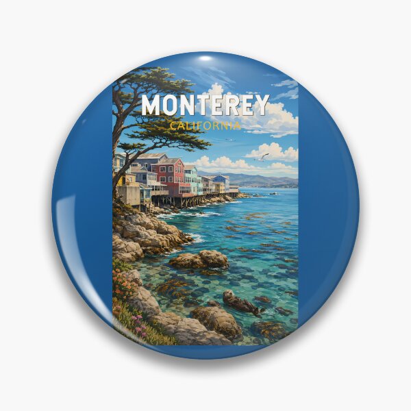 Item preview, Monterey California Illustration Travel Art Vintage designed and sold by KrisSidDesigns.