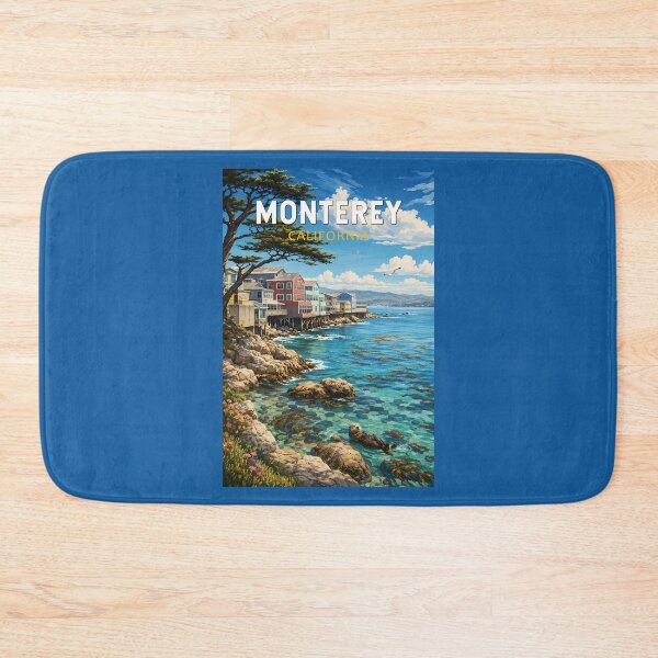 Item preview, Monterey California Illustration Travel Art Vintage designed and sold by KrisSidDesigns.