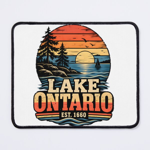 Item preview, Lake Ontario Great Lakes Nature Landscape Vintage Travel Aesthetic Deep Blue Water Scenery Illustration | Limited Edition designed and sold by alparent.