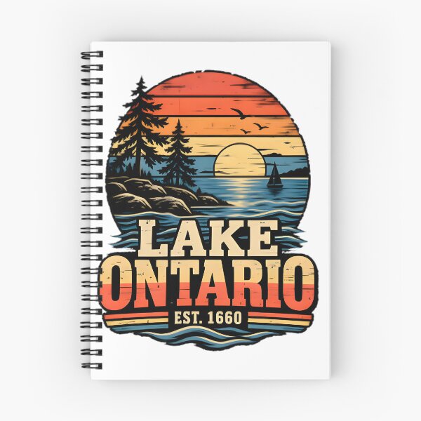 Item preview, Lake Ontario Great Lakes Nature Landscape Vintage Travel Aesthetic Deep Blue Water Scenery Illustration | Limited Edition designed and sold by alparent.