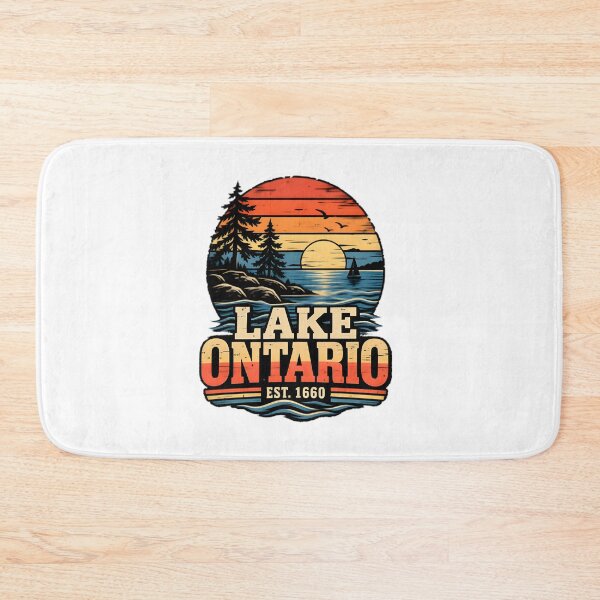 Item preview, Lake Ontario Great Lakes Nature Landscape Vintage Travel Aesthetic Deep Blue Water Scenery Illustration | Limited Edition designed and sold by alparent.