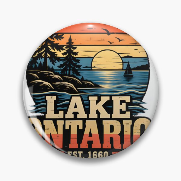 Item preview, Lake Ontario Great Lakes Nature Landscape Vintage Travel Aesthetic Deep Blue Water Scenery Illustration | Limited Edition designed and sold by alparent.