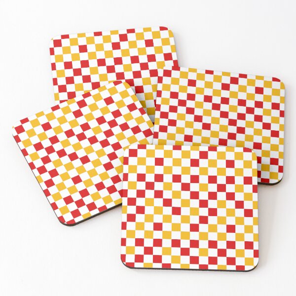 Item preview, Red And Yellow Checkered Design White  designed and sold by PatternTitan.