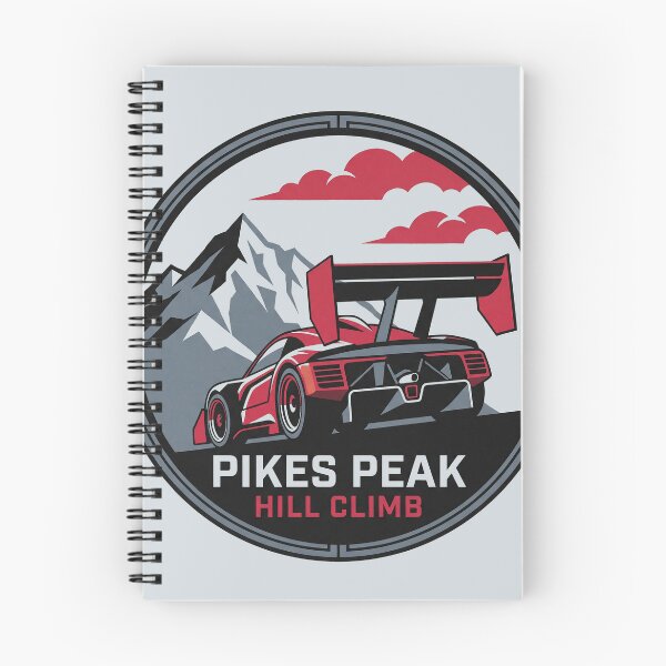 Item preview, Pikes Peak Hill Climb Race Car Mountain Badge Graphic designed and sold by KiwiRider.