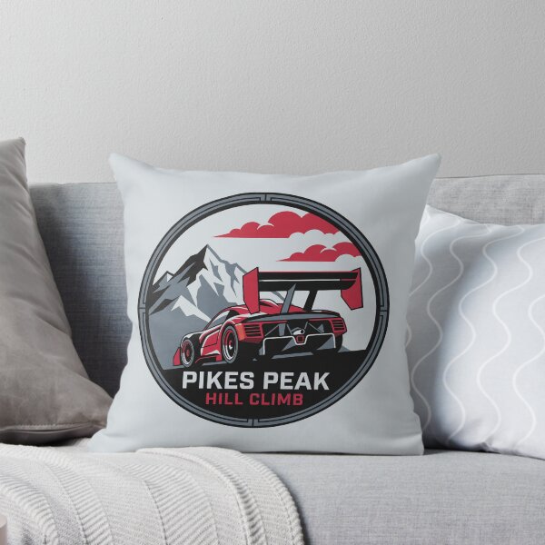 Item preview, Pikes Peak Hill Climb Race Car Mountain Badge Graphic designed and sold by KiwiRider.