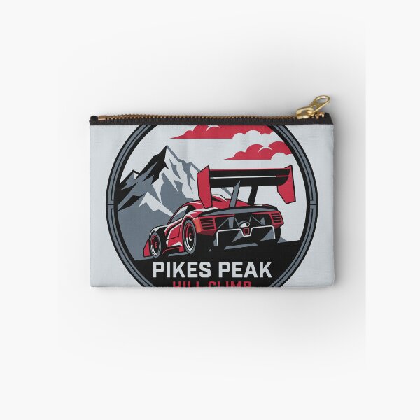 Item preview, Pikes Peak Hill Climb Race Car Mountain Badge Graphic designed and sold by KiwiRider.