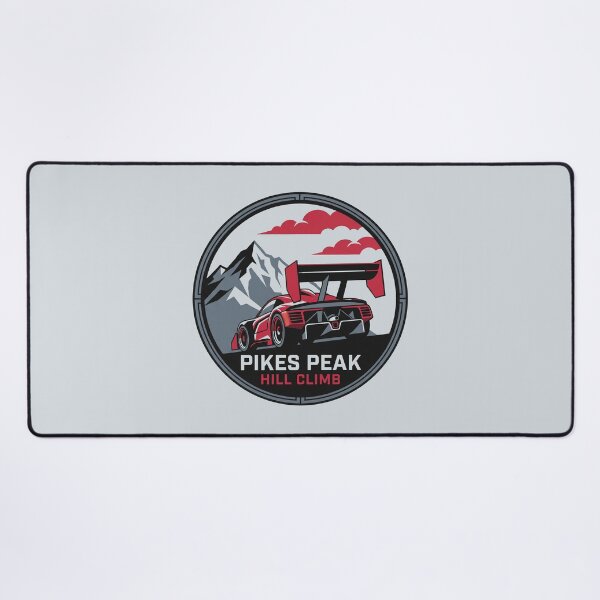 Item preview, Pikes Peak Hill Climb Race Car Mountain Badge Graphic designed and sold by KiwiRider.