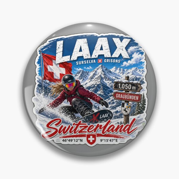 Item preview, Laax Ski Switzerland Snowboarding Skiing Alps Sticker TShirt 05 designed and sold by OuterShellUK.