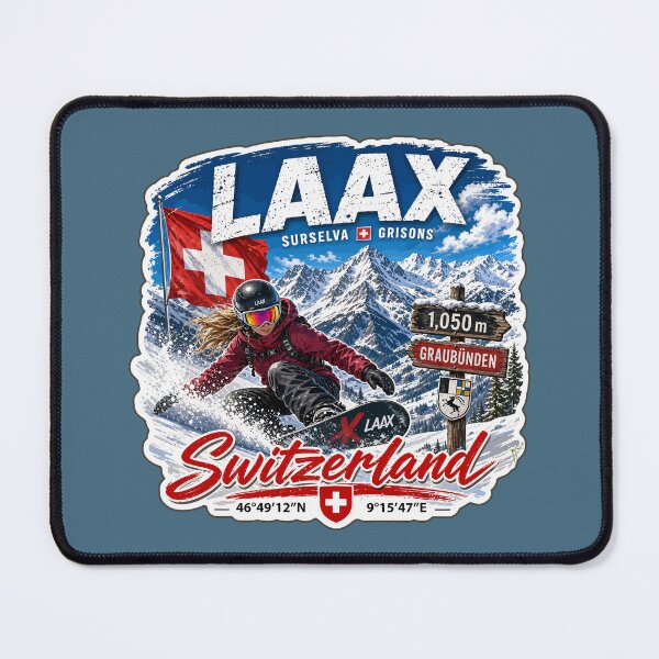 Item preview, Laax Ski Switzerland Snowboarding Skiing Alps Sticker TShirt 05 designed and sold by OuterShellUK.