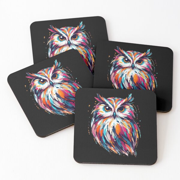 Item preview, Abstract Owl Art, Colorful Paint Splash designed and sold by gkhanco.