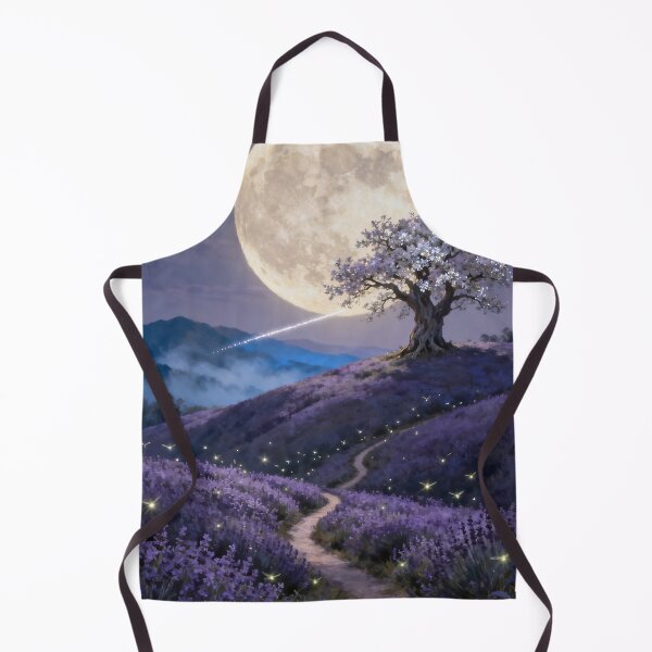 Item preview, Fantasy Full Moon Lavender Path Night Landscape designed and sold by stylishdzign.