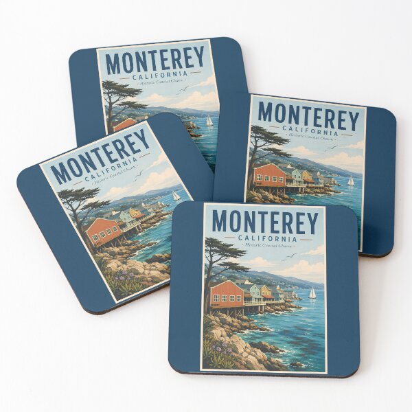 Item preview, Monterey California Illustration Travel Art Vintage designed and sold by KrisSidDesigns.