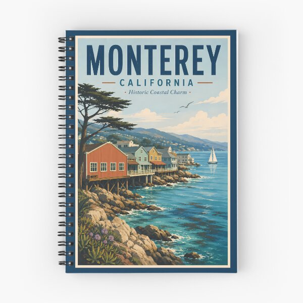 Item preview, Monterey California Illustration Travel Art Vintage designed and sold by KrisSidDesigns.