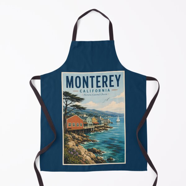 Item preview, Monterey California Illustration Travel Art Vintage designed and sold by KrisSidDesigns.