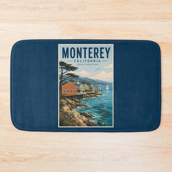 Item preview, Monterey California Illustration Travel Art Vintage designed and sold by KrisSidDesigns.