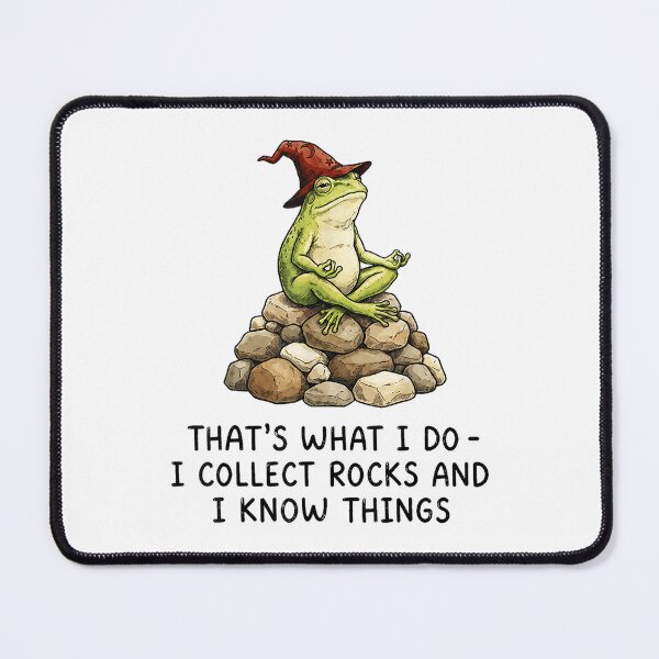 Item preview, I Collect Rocks and I Know Things Funny Geology Frog Meme designed and sold by PhocoNibict.