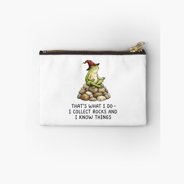 Item preview, I Collect Rocks and I Know Things Funny Geology Frog Meme designed and sold by PhocoNibict.