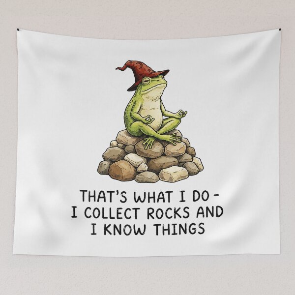 Item preview, I Collect Rocks and I Know Things Funny Geology Frog Meme designed and sold by PhocoNibict.