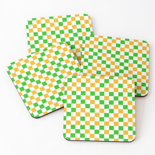 Item preview, Green and Yellow Checkered Design White  designed and sold by PatternTitan.
