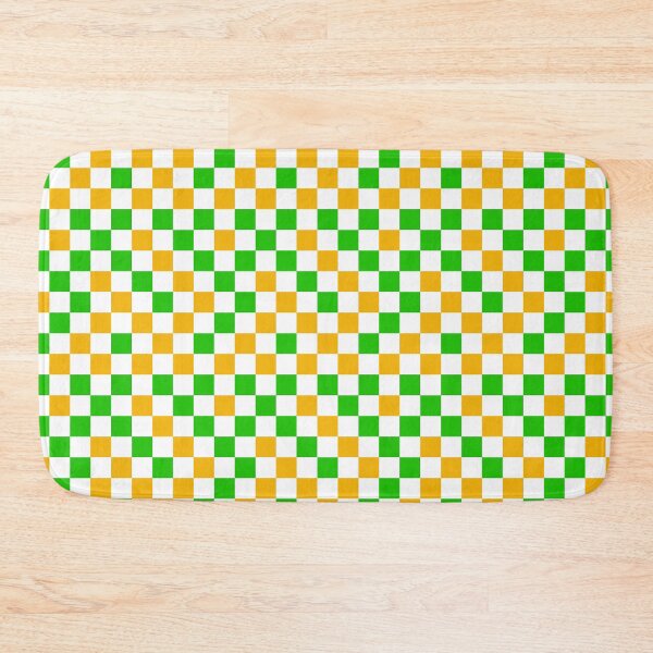Item preview, Green and Yellow Checkered Design White  designed and sold by PatternTitan.