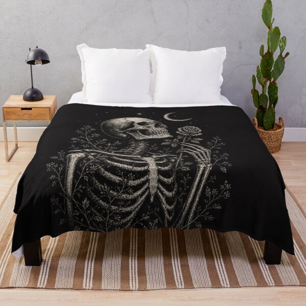 Item preview, Smelling Flowers Skeleton – Vintage Skull Botanical Gothic Floral Halloween designed and sold by Clairenity Studio.