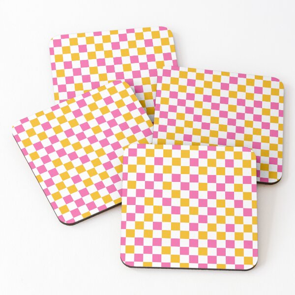Item preview, Pink And Yellow Checkered Design White  designed and sold by PatternTitan.