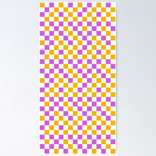 Item preview, Purple And Yellow Checkered Design White  designed and sold by PatternTitan.