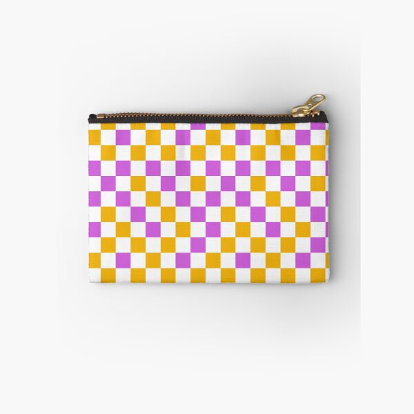 Item preview, Purple And Yellow Checkered Design White  designed and sold by PatternTitan.