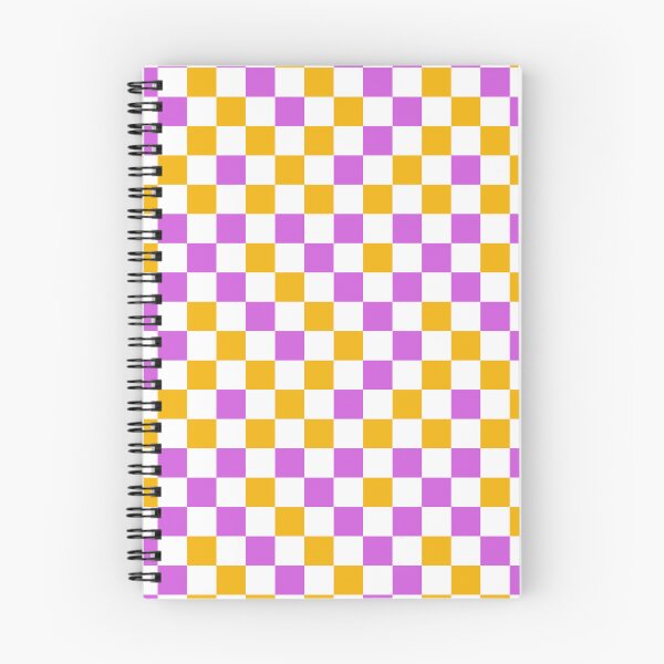 Item preview, Purple And Yellow Checkered Design White  designed and sold by PatternTitan.