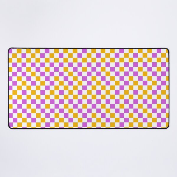 Item preview, Purple And Yellow Checkered Design White designed and sold by PatternTitan.