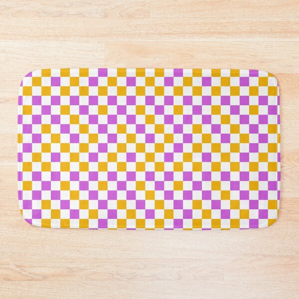 Item preview, Purple And Yellow Checkered Design White  designed and sold by PatternTitan.