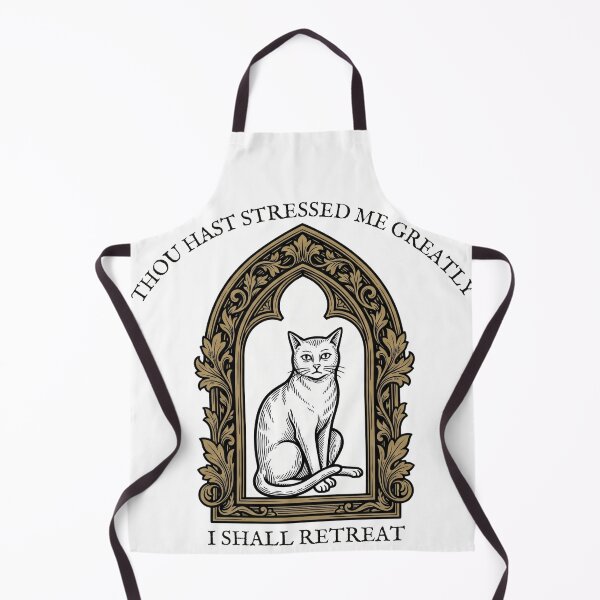 Item preview, Weird Medieval Cat Woodcut - Thou Hast Stressed Me Funny Meme designed and sold by ByBryteG.