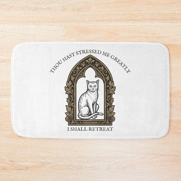 Item preview, Weird Medieval Cat Woodcut - Thou Hast Stressed Me Funny Meme designed and sold by ByBryteG.