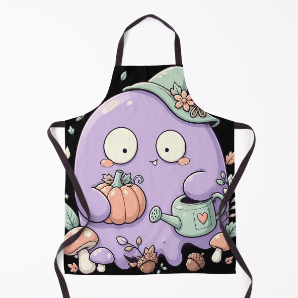 Item preview, Cottagecore Ghost Pumpkin Gardener designed and sold by Fun2Fentastic.
