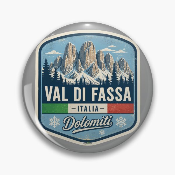 Item preview, Val di Fassa Italy Italia Ski Skiing Dolomites Sticker TShirt 02 designed and sold by OuterShellUK.
