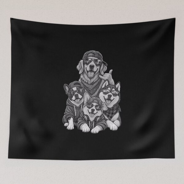 Item preview, Cool Dog Squad Wearing Sunglasses and Hoodies designed and sold by AhmedZouita.