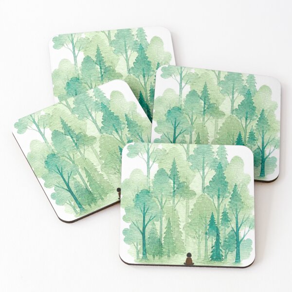 Item preview, Zen silhouette in green pine forest designed and sold by Lectorlandia.