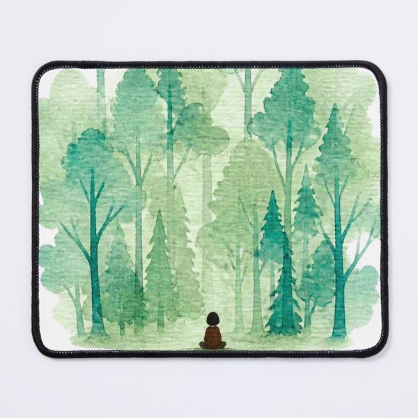 Item preview, Zen silhouette in green pine forest designed and sold by Lectorlandia.