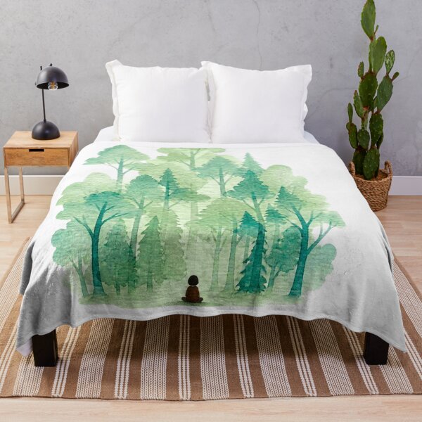 Item preview, Zen silhouette in green pine forest designed and sold by Lectorlandia.