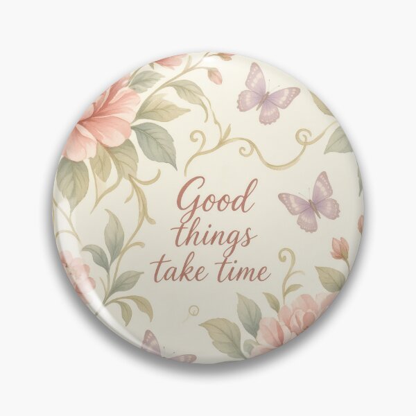 Item preview, Good Things Take Time Peony Floral Pattern designed and sold by HappyOops.
